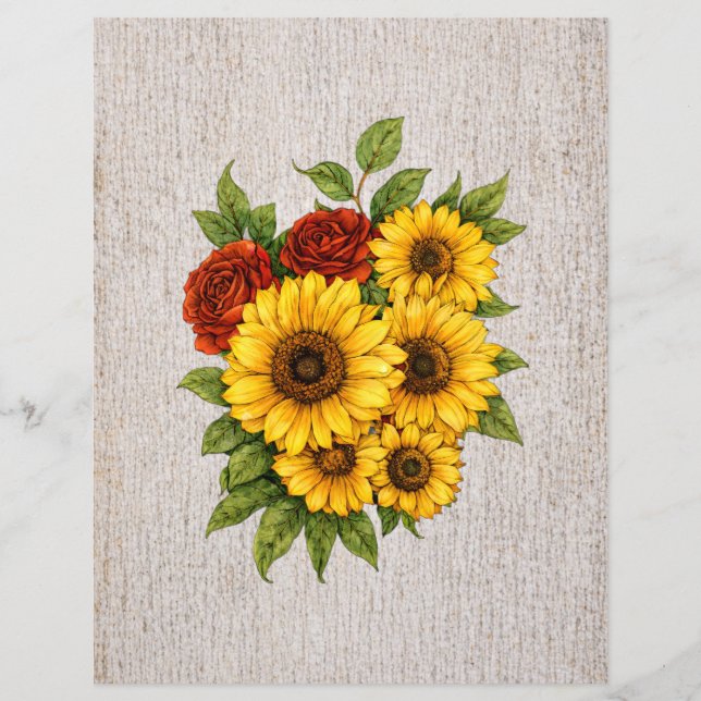 Realistic Rustic Florals Decoupage & Scrapbook  (Front)
