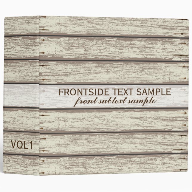 Realistic Rustic Painted Wood Planks Binder (Front/Spine)