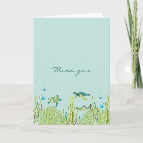 Realistic Sea Turtle Baby Shower thank you note