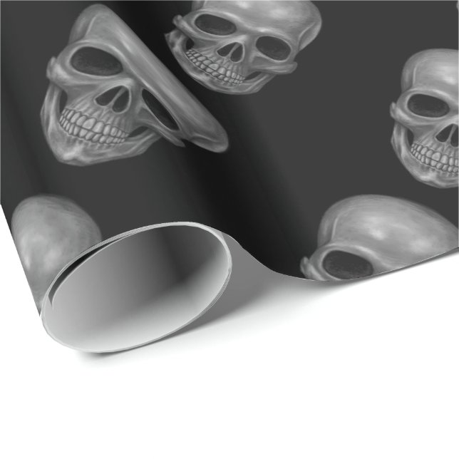 Realistic Skull Wrapping Paper (Roll Corner)
