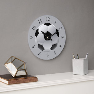 Realistic Soccer Ball Large Clock