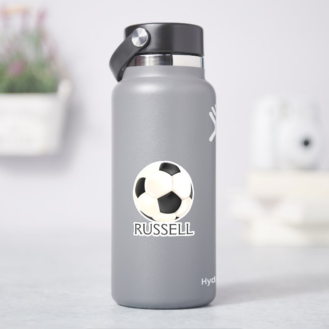 Realistic Soccer Ball Name Sticker (HydroFlask)