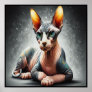 Realistic Sphynx Cat, Sphynx Hairless Cat Lover Poster