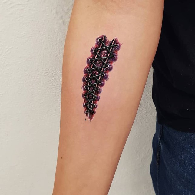 Realistic Stitched Wound 2 Temporary Tattoo (Creator Uploaded)