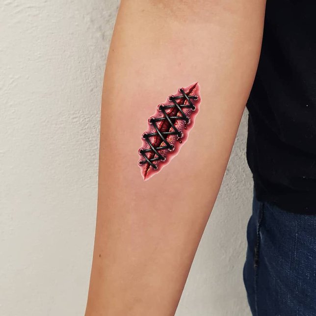 Realistic Stitched Wound Series 3 Temporary Tattoo (Creator Uploaded)