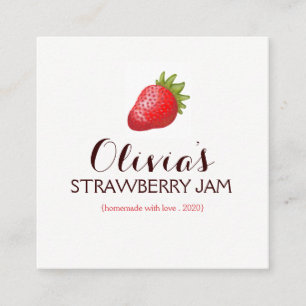 Realistic Strawberry Bakery Business Card