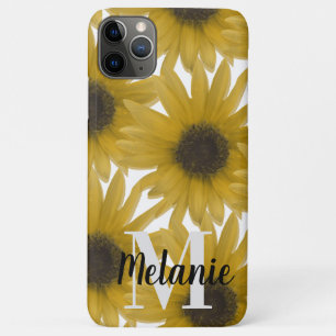 Realistic Sunflower Garden Custom Monogram iPhone 11 Pro Max Case