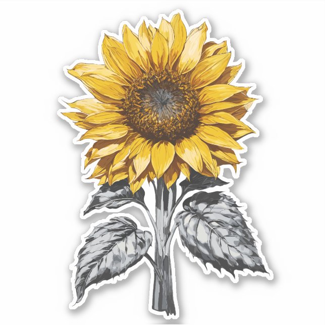 Realistic Sunflower illustration Sticker (Front)