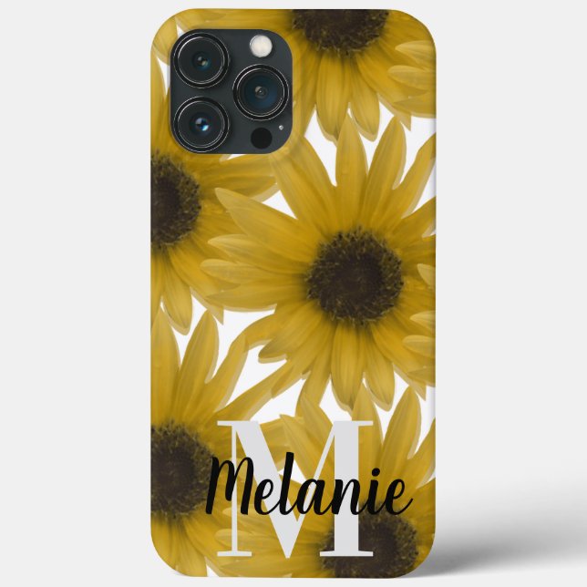 Realistic Sunflowers Pattern Name Case-Mate iPhone Case (Back)