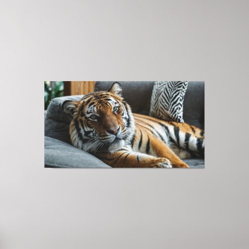 Realistic tiger close up  canvas print