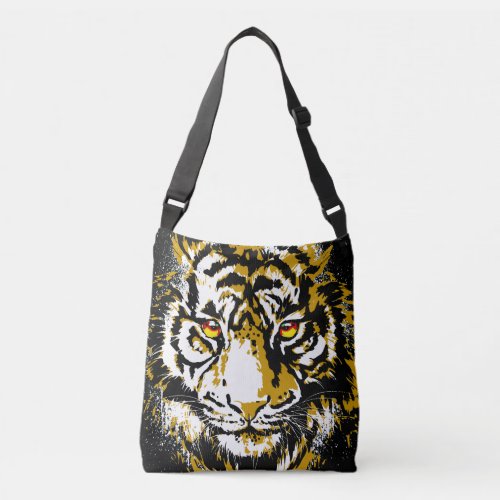 Realistic Tiger _ Cool Tiger Head Drawing Crossbody Bag