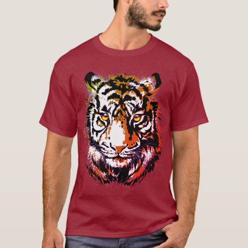 Realistic Tiger _ Cool Tiger Head Drawing T_Shirt