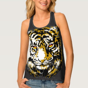 Realistic Tiger - Cool Tiger Head Drawing Tank Top