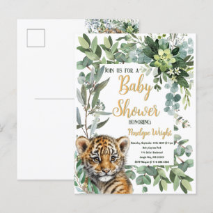 Realistic Tiger Cub Gender Neutral Baby Shower Postcard