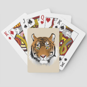 Realistic Tiger Face Poker Cards