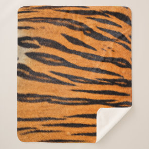 Realistic tiger skin texture. sherpa blanket