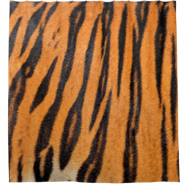 Realistic tiger skin texture. shower curtain (Front)