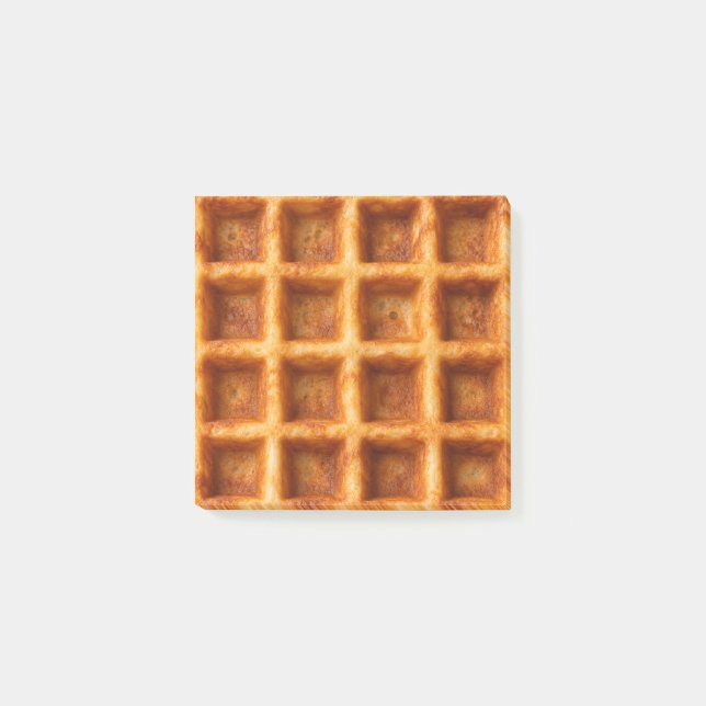 Realistic Toasted Square Waffle Food Design Post-it Notes (Front)