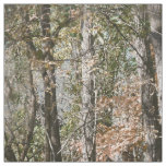 Realistic Tree Camouflage Pattern Print Brown Fabric