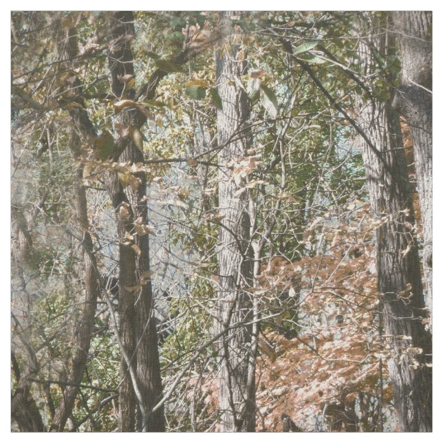 Realistic Tree Camouflage Pattern Print Brown Fabric (Swatch)