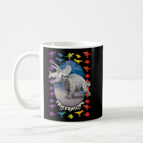 Realistic Triceratops Graphic Boys Rainbow Dinosau Coffee Mug