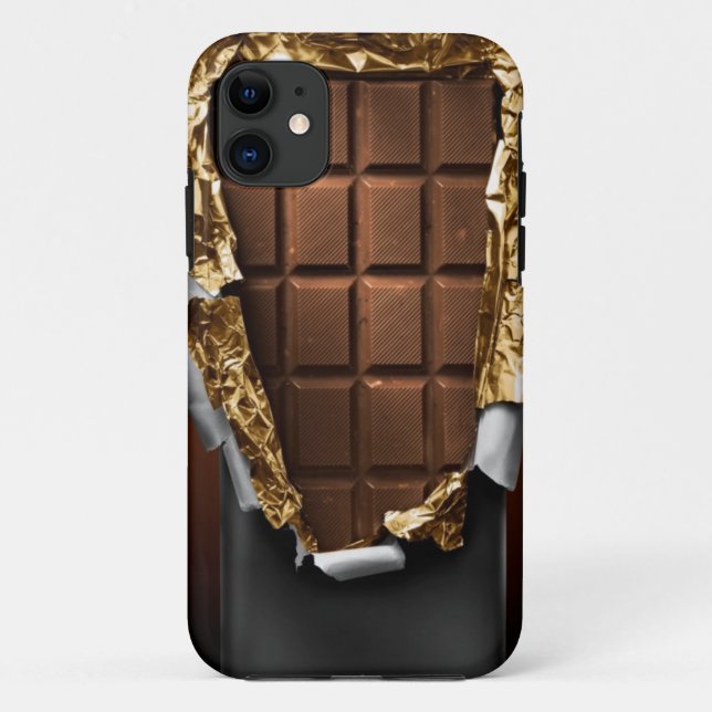 Realistic Unwrapped Chocolate Bar iPhone Case (Back)