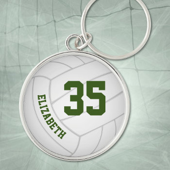 Realistic Volleyball Custom Jersey Number Keychain by katz_d_zynes at Zazzle