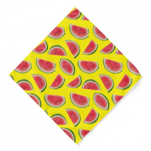 Realistic Watermelon Slice Pattern Design Bandana (Front)