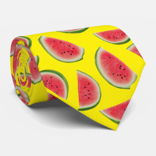 Realistic Watermelon Slice Pattern Design Neck Tie