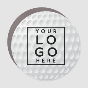 Realistic White Golf Ball Team Logo Emblem Car Magnet