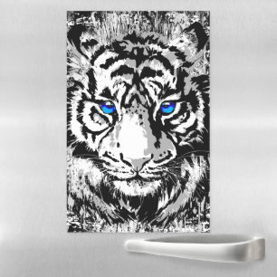 Realistic White Tiger Head - Tiger Magnet Magnetic Dry Erase Sheet