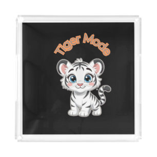Realistic White Tiger – Photorealistic Wildlife Ar Acrylic Tray