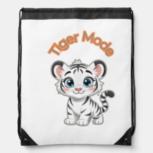 Realistic White Tiger – Photorealistic Wildlife Ar Drawstring Bag