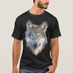 Realistic white wolf, realistic animal print with T-Shirt