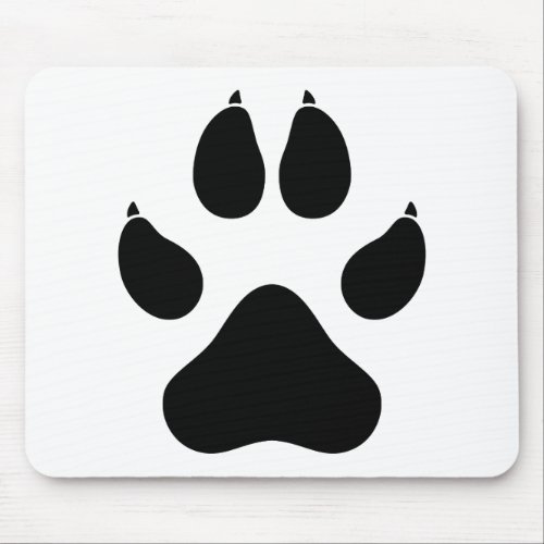 Realistic Wolf Paw Print _ Black Mouse Pad