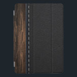 Realistic Wood and Stitched Leather Texture iPad Pro Cover<br><div class="desc">Combination of wood and leather textures stitched to form a beautiful and neat design. NOTE: This product is not made up of real wood or leather,  and the design is for aesthetic purpose only.</div>