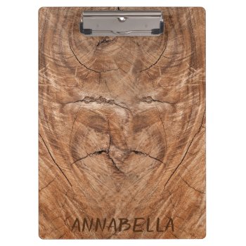 Realistic Wood Grain Personalized Clipboard by TheSillyHippy at Zazzle