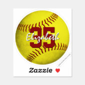 Realistic yellow girl's softball custom-Cut  Sticker (Sheet)
