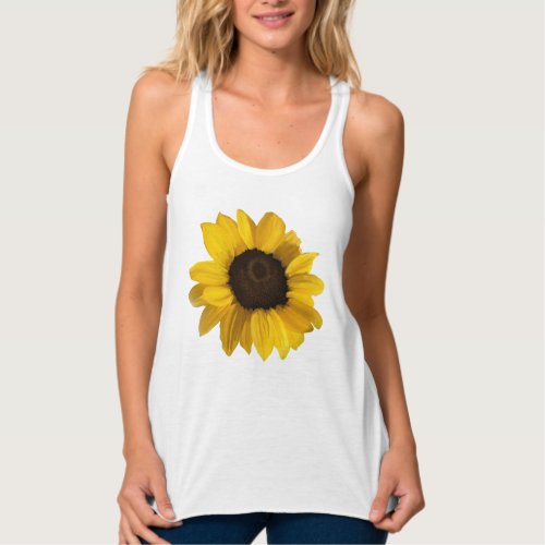 Realistic yellow sunflower painting tank top