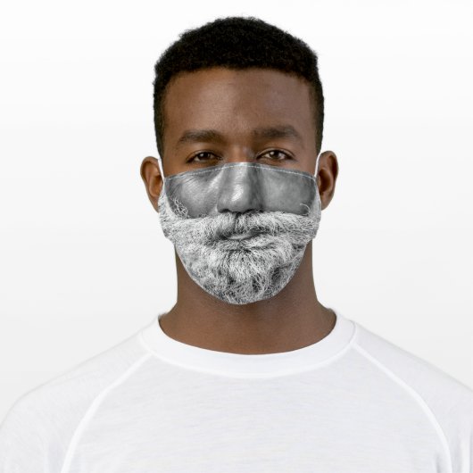 Reality BEARD Monochrome Black and White 1 Adult Cloth Face Mask (Worn)