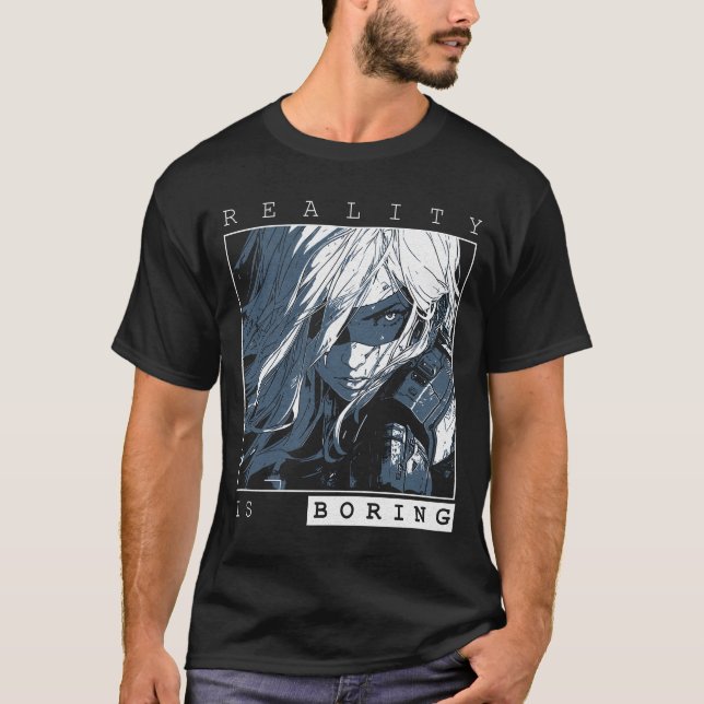Reality is Boring - Sci-Fi Anime Design T-Shirt (Front)