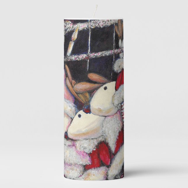 Reality on Vacation Pillar Candle (Front)