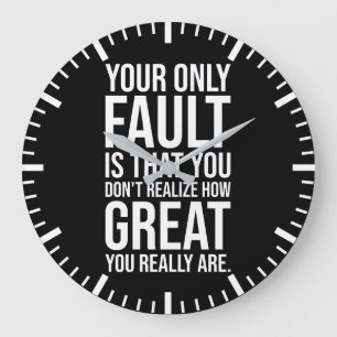 Realize How Great You Are - Gym, Hustle, Success Large Clock