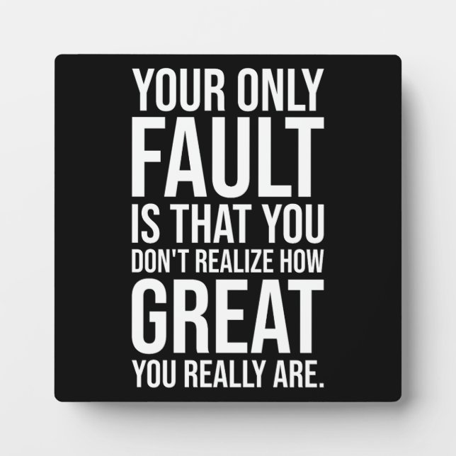 Realize How Great You Are - Gym, Hustle, Success Plaque (Front)