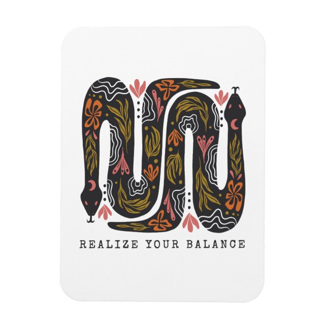 Realize Your Balance Floral Snakes Magnet (Vertical)