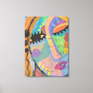 Really? Abstract Acrylic Portrait of a Woman Canvas Print