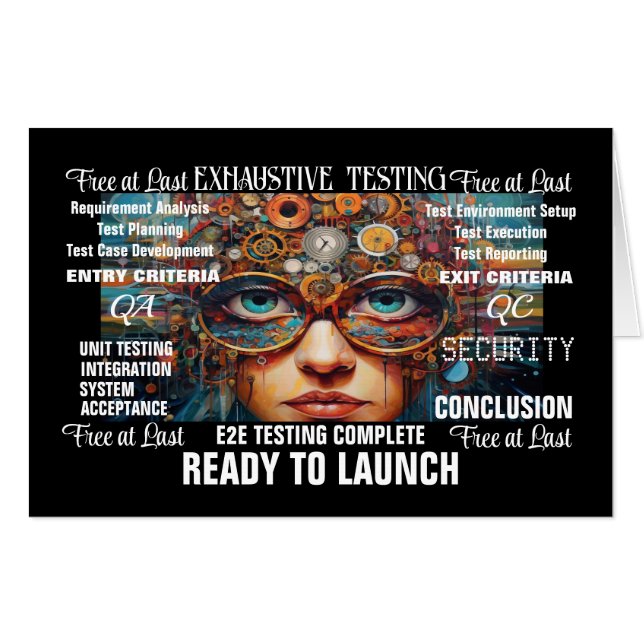 REALLY BIG Card - Free at Last - See Back (Front Horizontal)