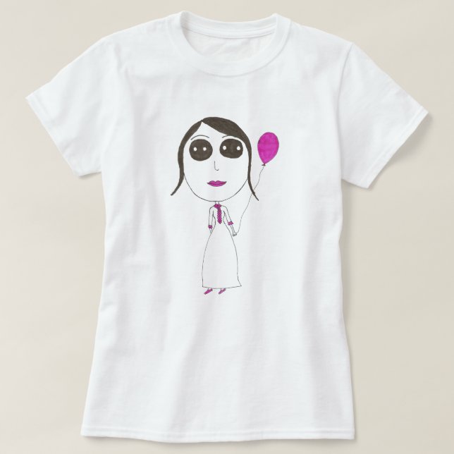 Really Big Head Girl T-Shirt (Design Front)