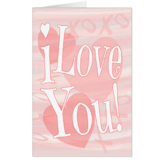 Really Big I Love You Pink Hearts Poster Size Card