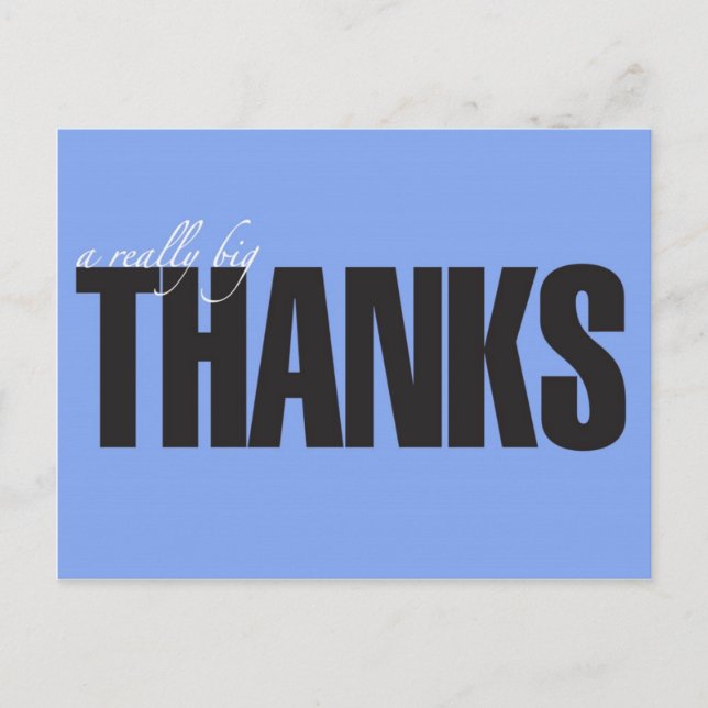 Really Big Thanks Postcard (Front)